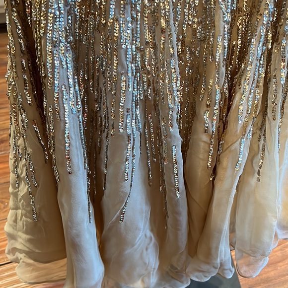 Sherri Hill gold strapless sequin dress 6 SN 1067911 - Picture 3 of 9